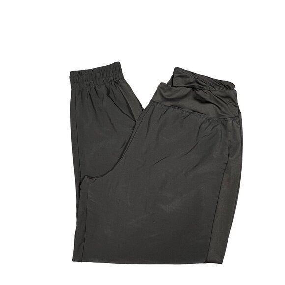 Womens Large Black Elastic Waist Jogger Pants Sleek Feel‎ Stretchy Loungewear - Picture 1 of 11